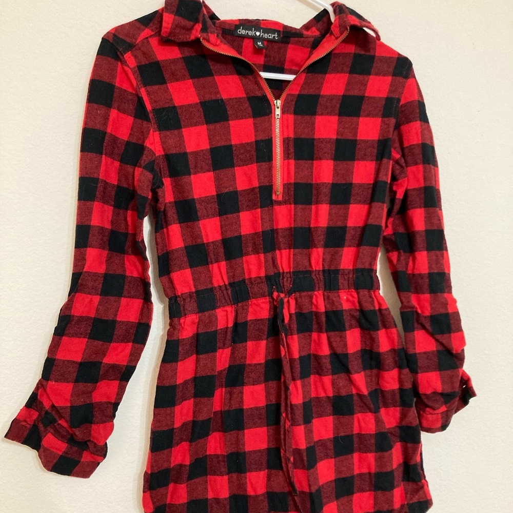 Red plaid dress